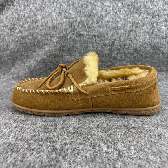 ✅Mens 8 Vermont Country Store Moccasin Slippers Australian Shearling Lined 72410 - Picture 11 of 13